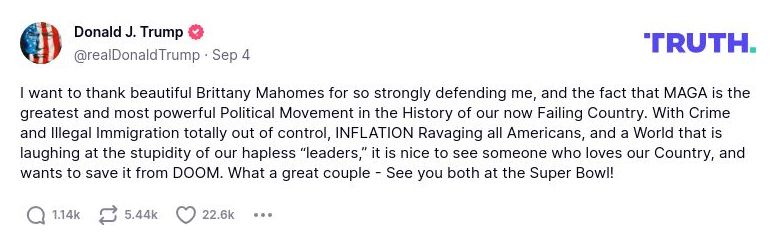 Post preview from Donald Trump