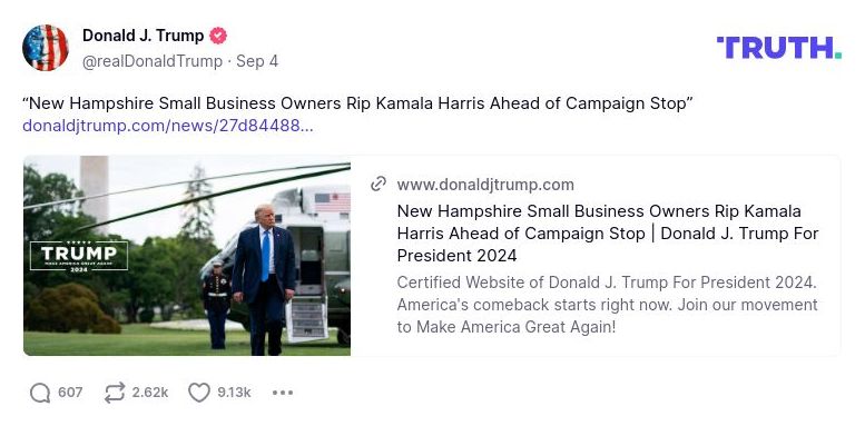 Post image from Donald Trump