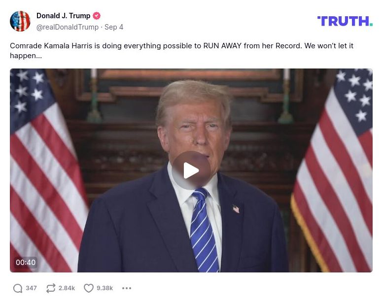 Post image from Donald Trump