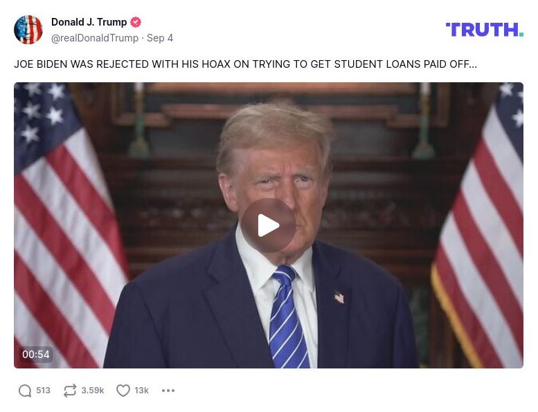 Post preview from Donald Trump