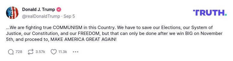 Post image from Donald Trump