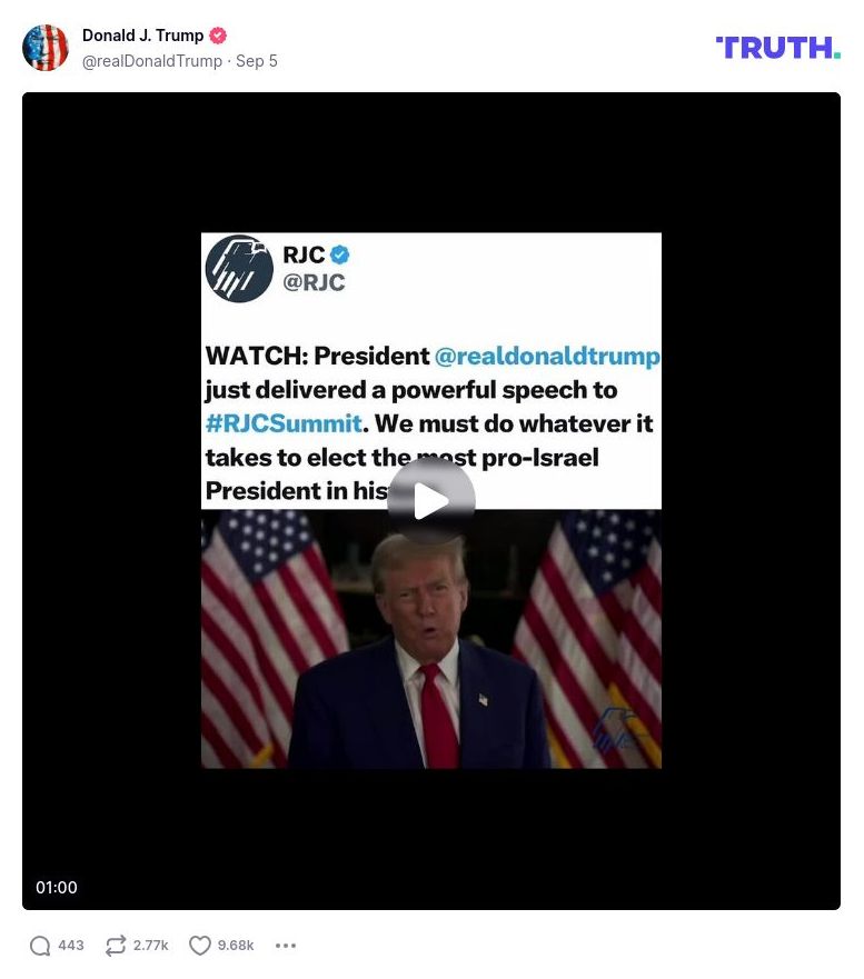 Post image from Donald Trump