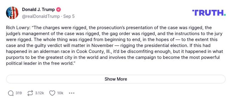 Post image from Donald Trump