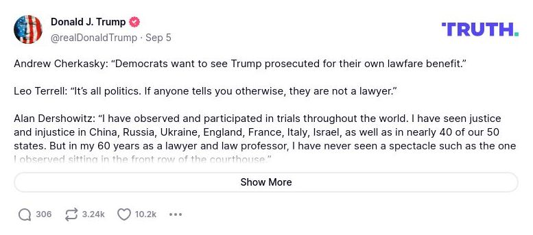 Post preview from Donald Trump