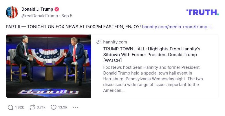 Post image from Donald Trump