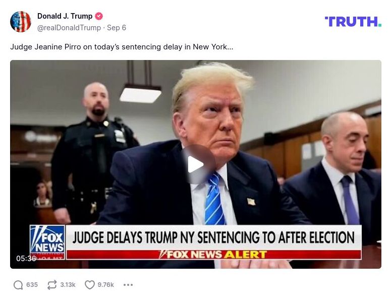 Post image from Donald Trump