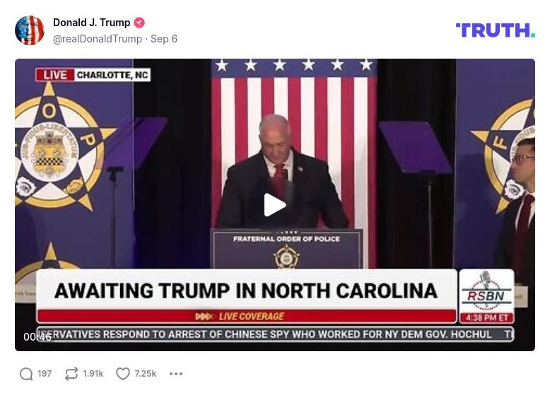 Post image from Donald Trump