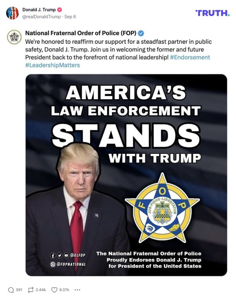 Post image from Donald Trump