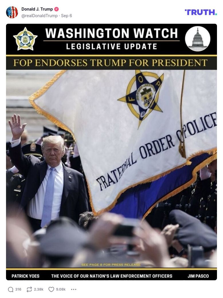 Post image from Donald Trump