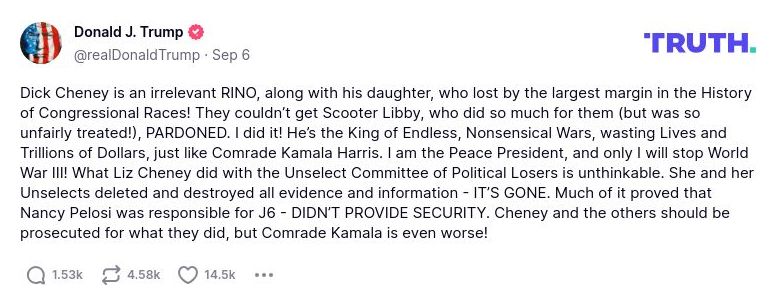 Post image from Donald Trump