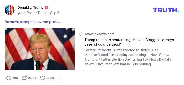 Post image from Donald Trump