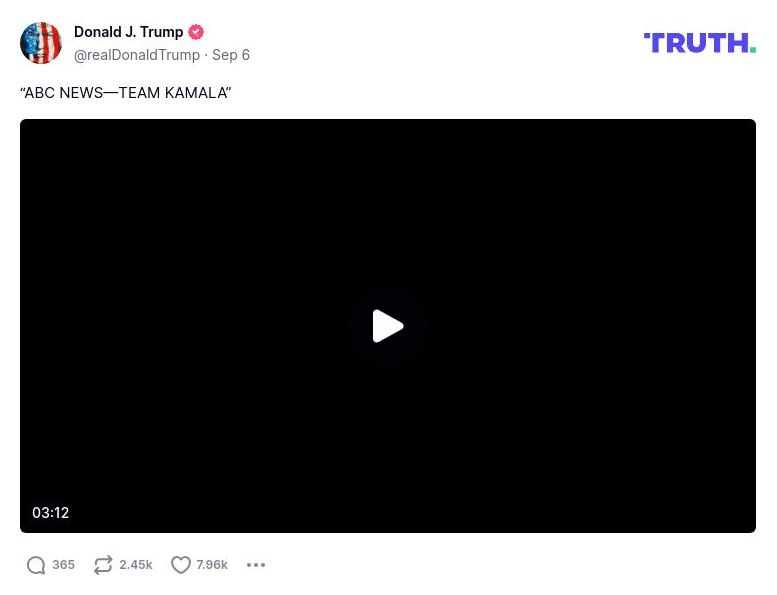 Post image from Donald Trump