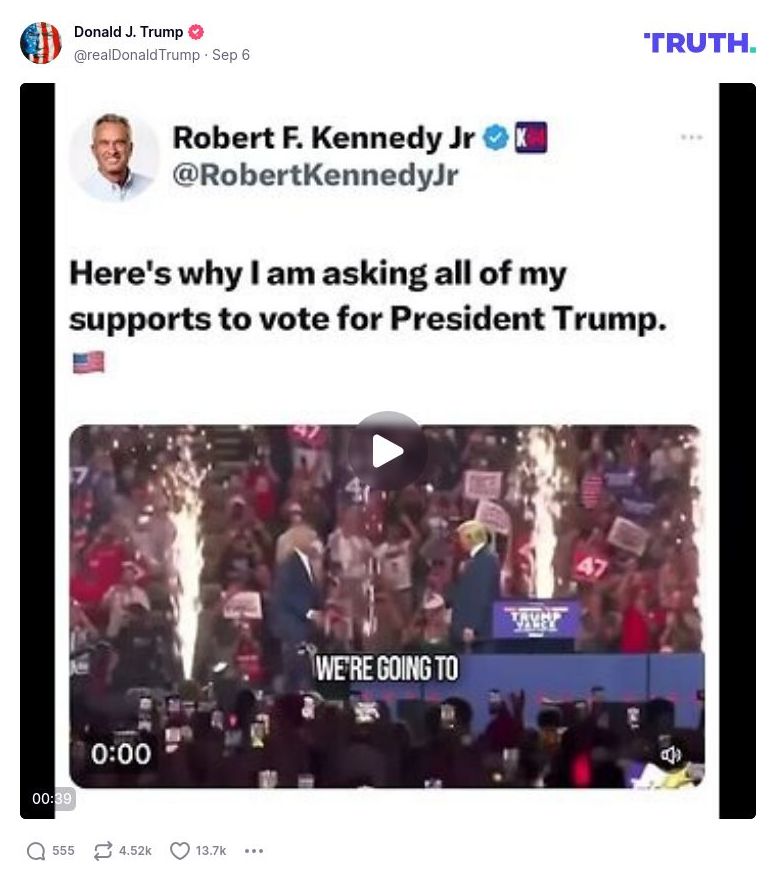 Post image from Donald Trump