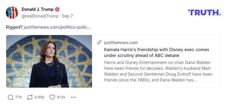 Post image from Donald Trump