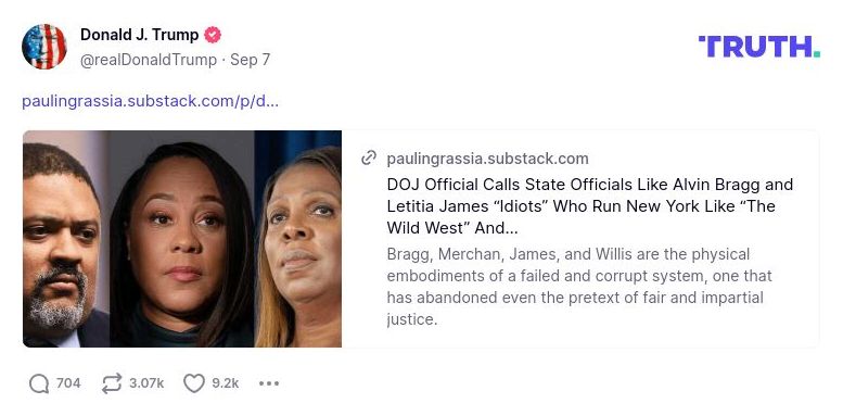 Post image from Donald Trump