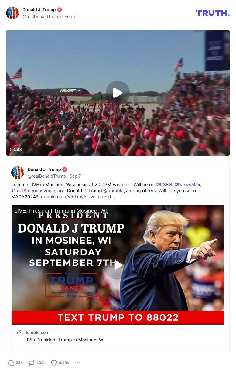 Post image from Donald Trump