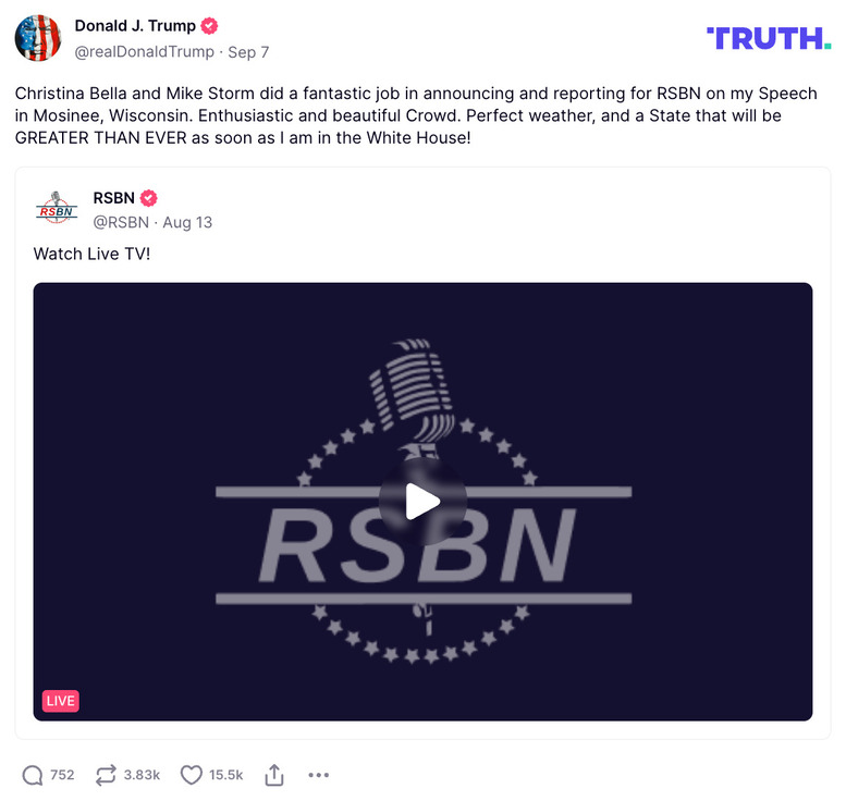 Post image from Donald Trump