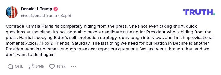 Post preview from Donald Trump