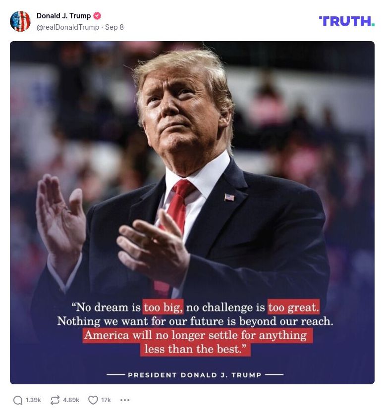 Post image from Donald Trump