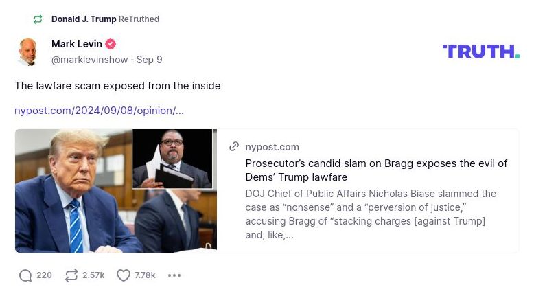 Post image from Donald Trump