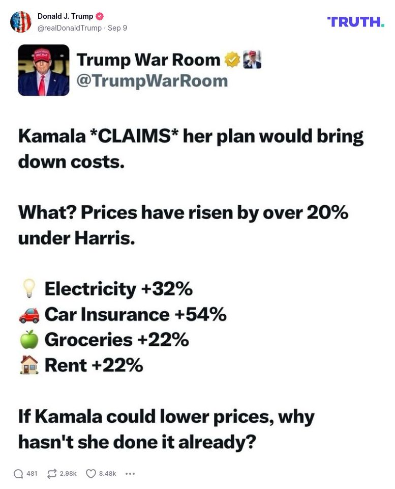 Post image from Donald Trump