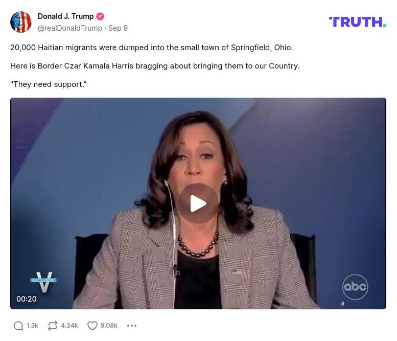 Post image from Donald Trump