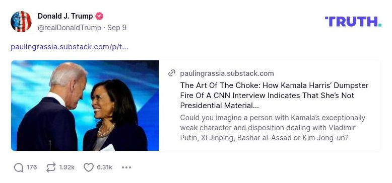 Post image from Donald Trump