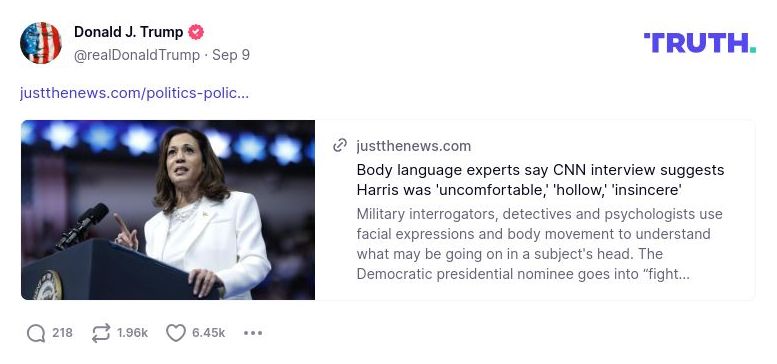 Post preview from Donald Trump