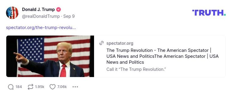 Post image from Donald Trump