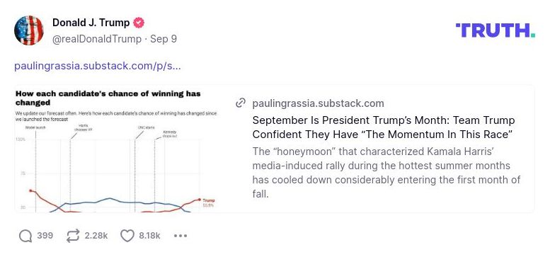 Post image from Donald Trump