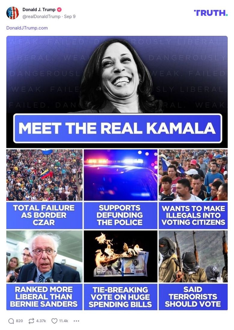 Post image from Donald Trump