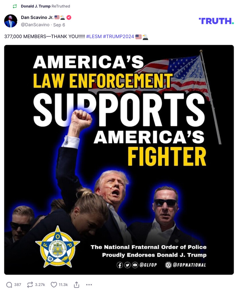 Post image from Donald Trump