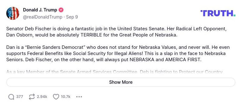 Post image from Donald Trump