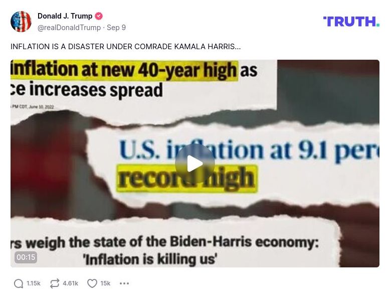 Post preview from Donald Trump