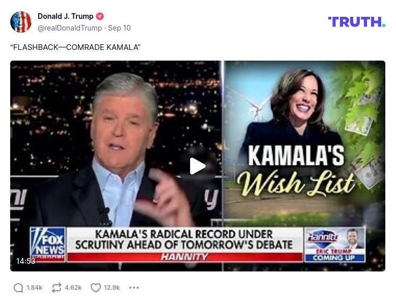 Post image from Donald Trump