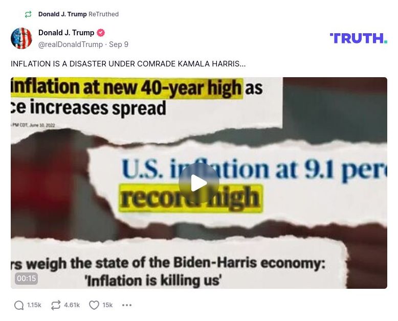 Post preview from Donald Trump