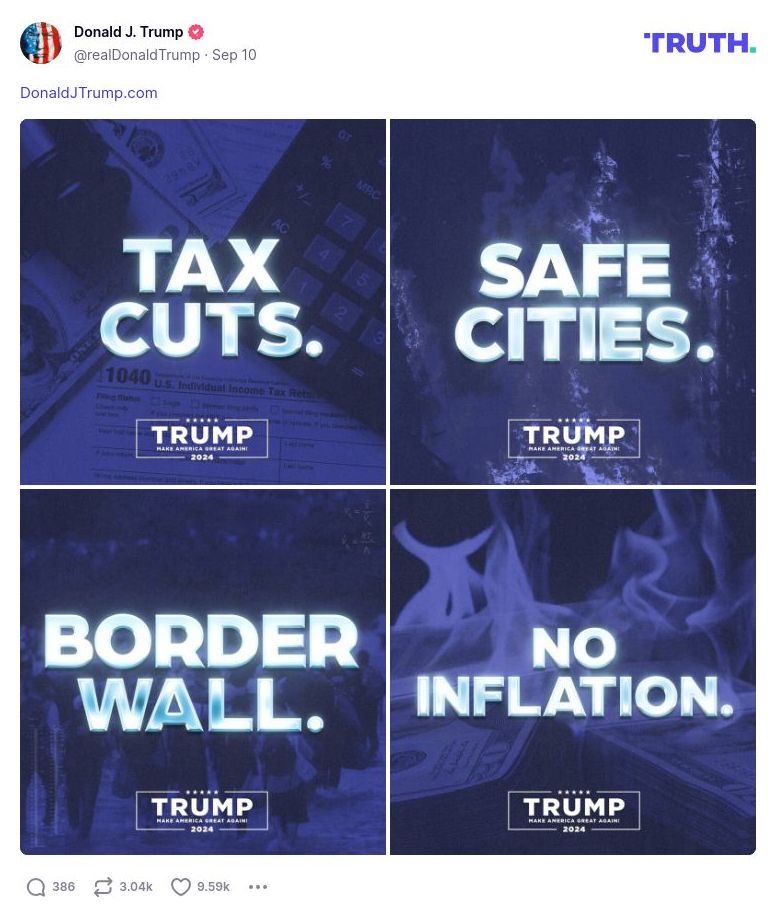 Post image from Donald Trump