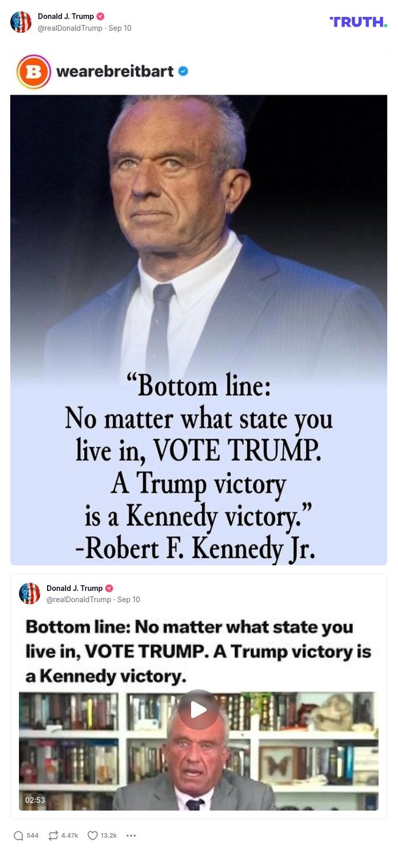 Post image from Donald Trump