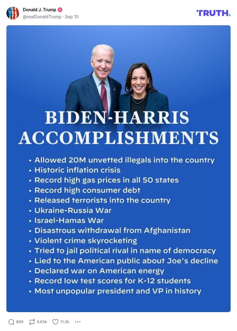 Post image from Donald Trump