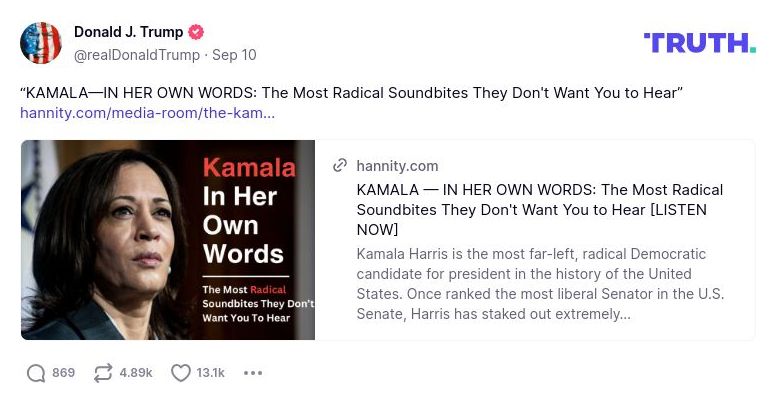 Post image from Donald Trump