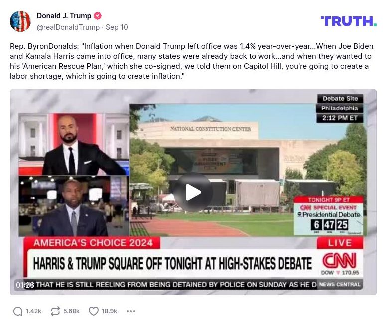 Post preview from Donald Trump