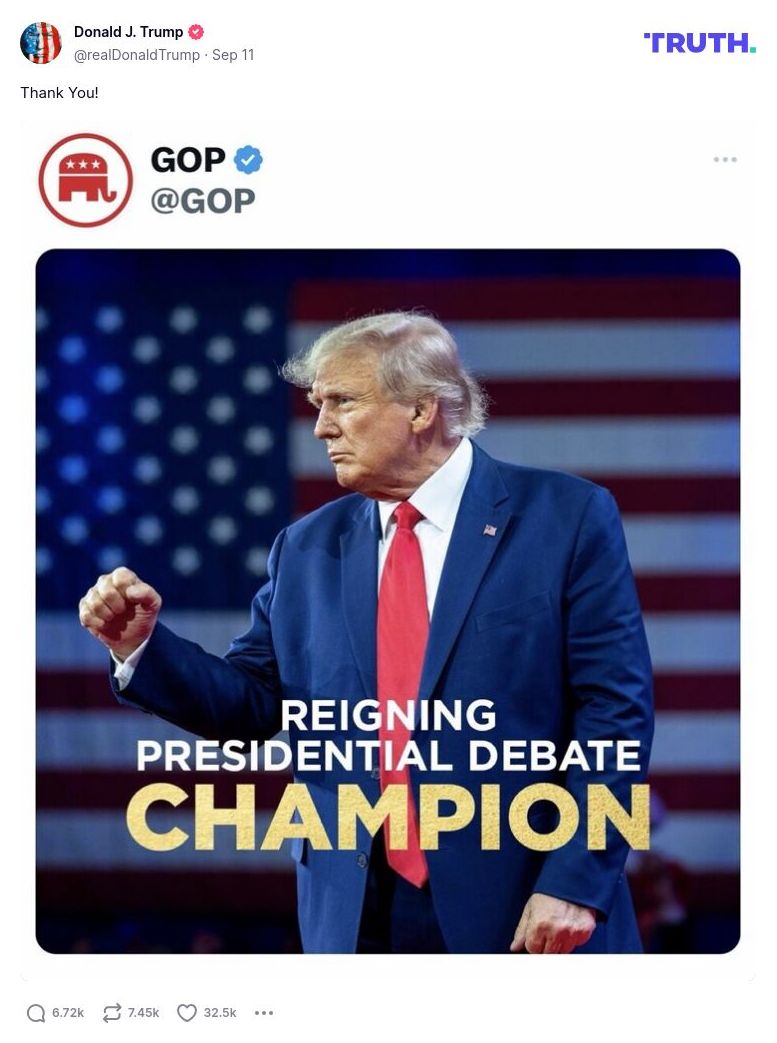 Post image from Donald Trump