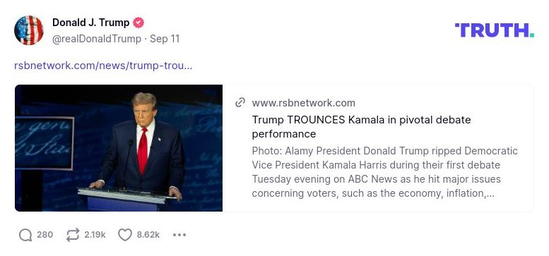 Post image from Donald Trump