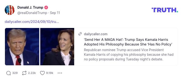 Post image from Donald Trump