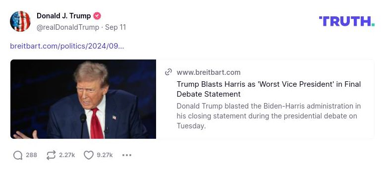 Post image from Donald Trump