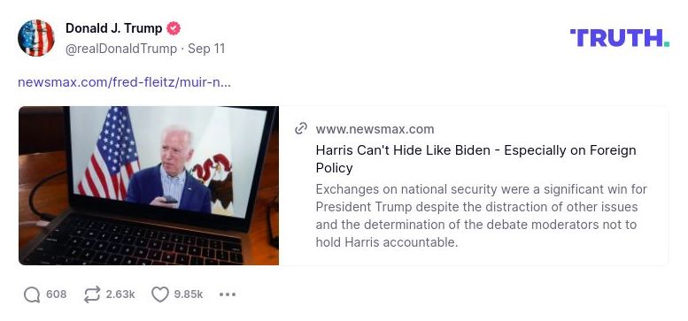 Post image from Donald Trump