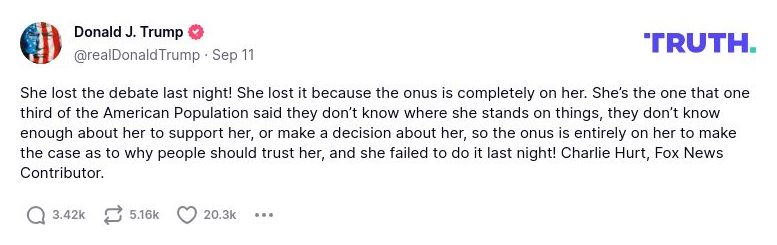 Post image from Donald Trump