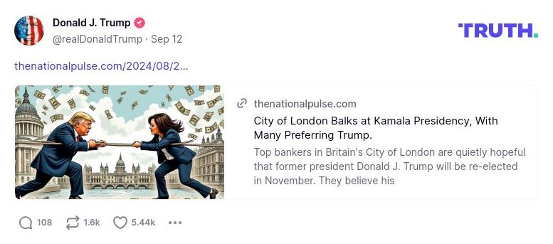 Post image from Donald Trump