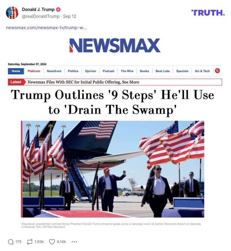 Post image from Donald Trump