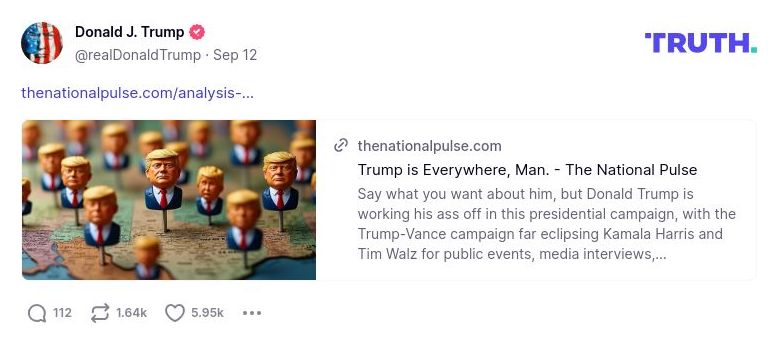 Post image from Donald Trump